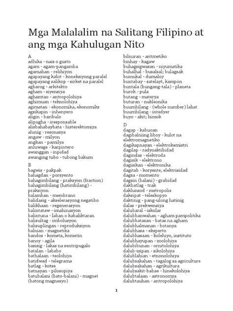 Malalim na tagalog dictionary